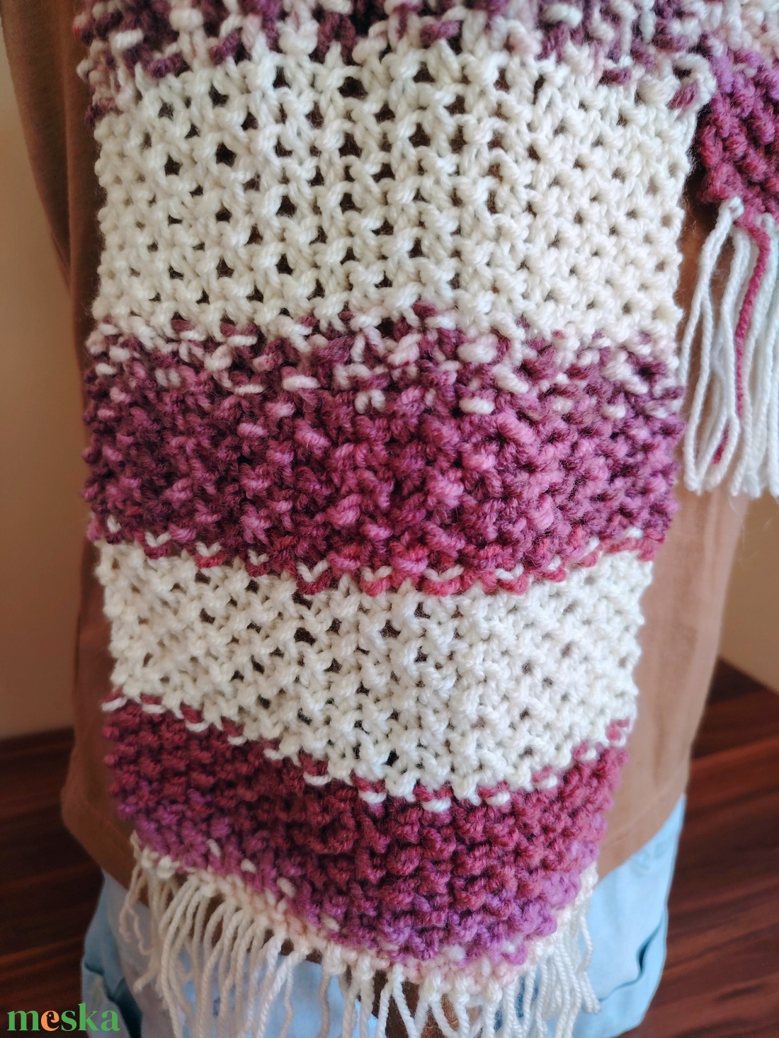 Áfonyás mix sál (42) - ruha & divat - sál, sapka, kendő - sál - Meska.hu