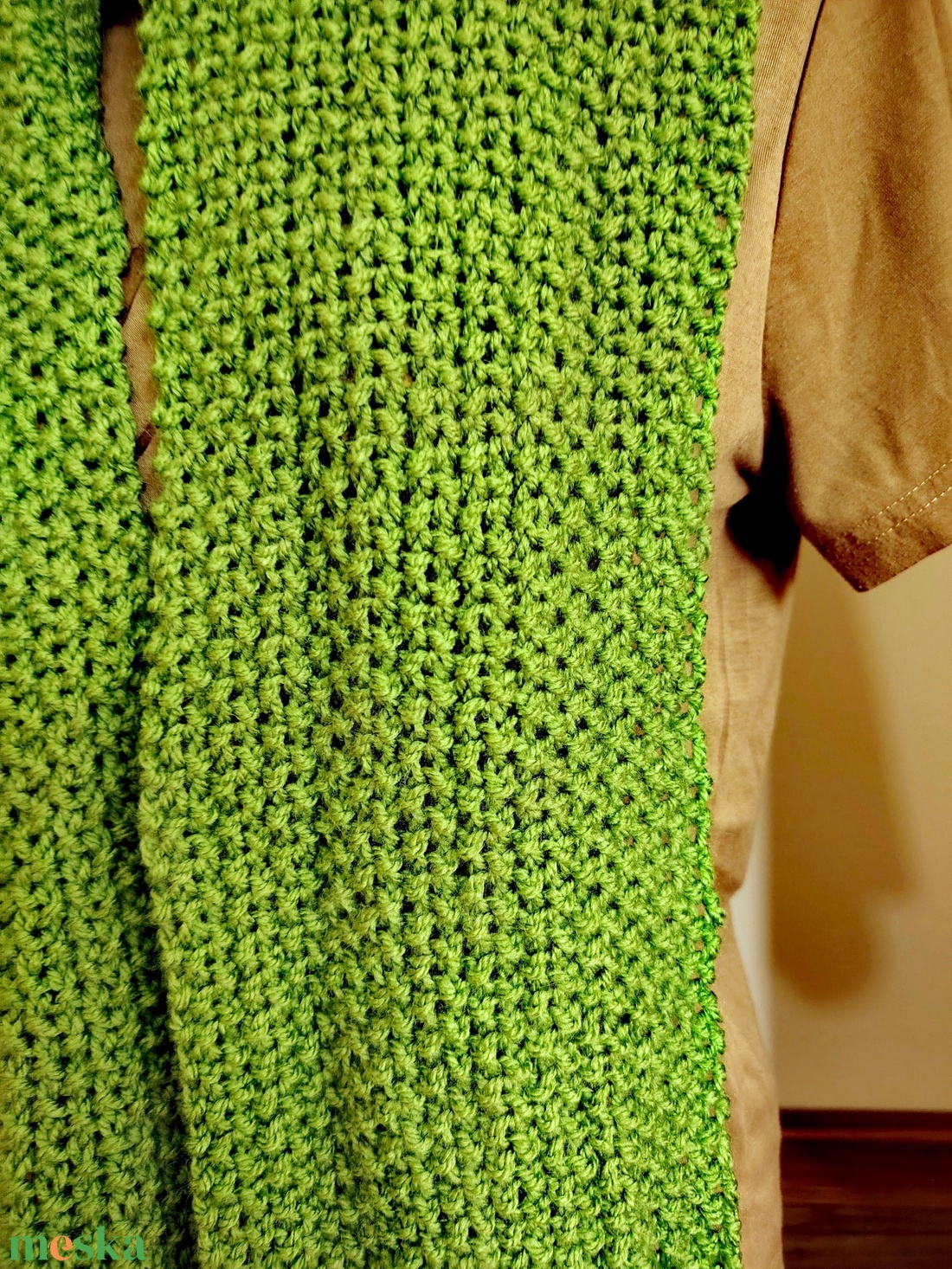 Zöld hosssszzzzzúúú sál (18) - ruha & divat - sál, sapka, kendő - sál - Meska.hu