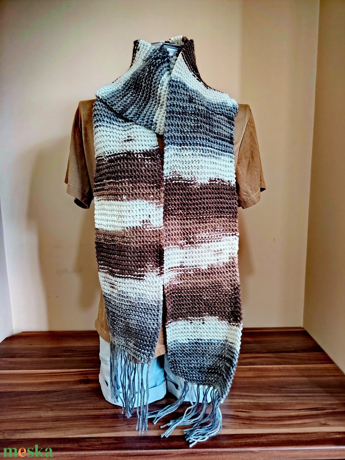 A föld színei sál (25) - ruha & divat - sál, sapka, kendő - sál - Meska.hu