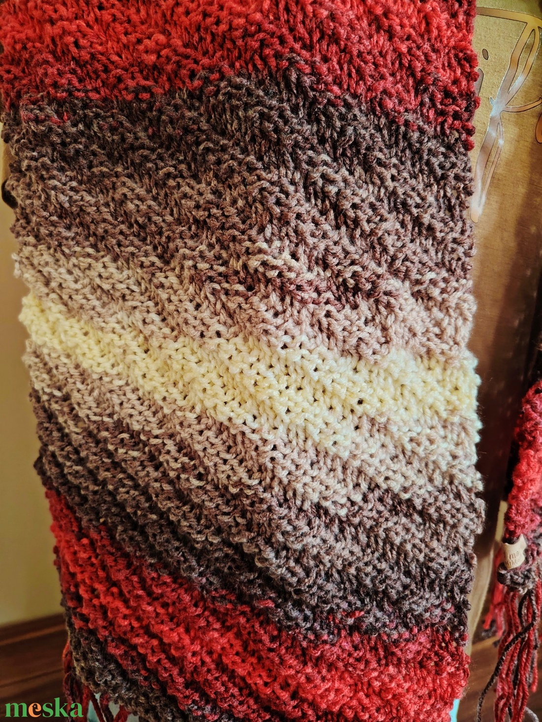 Epres csoki mousse sál (31) - ruha & divat - sál, sapka, kendő - sál - Meska.hu