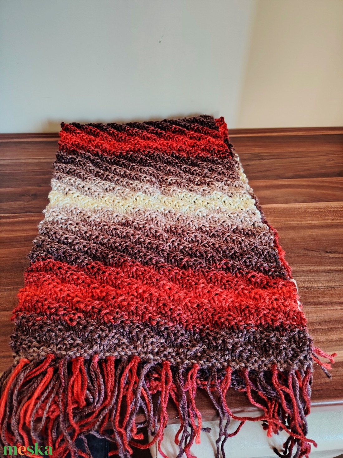 Epres csoki mousse sál (31) - ruha & divat - sál, sapka, kendő - sál - Meska.hu