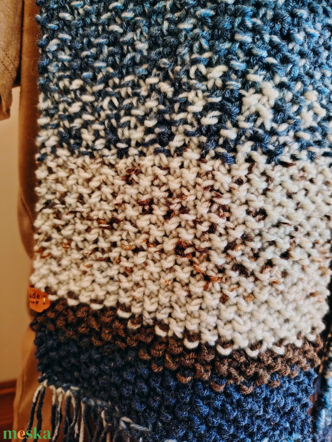 Árnyalt kékség sál (37) - ruha & divat - sál, sapka, kendő - sál - Meska.hu