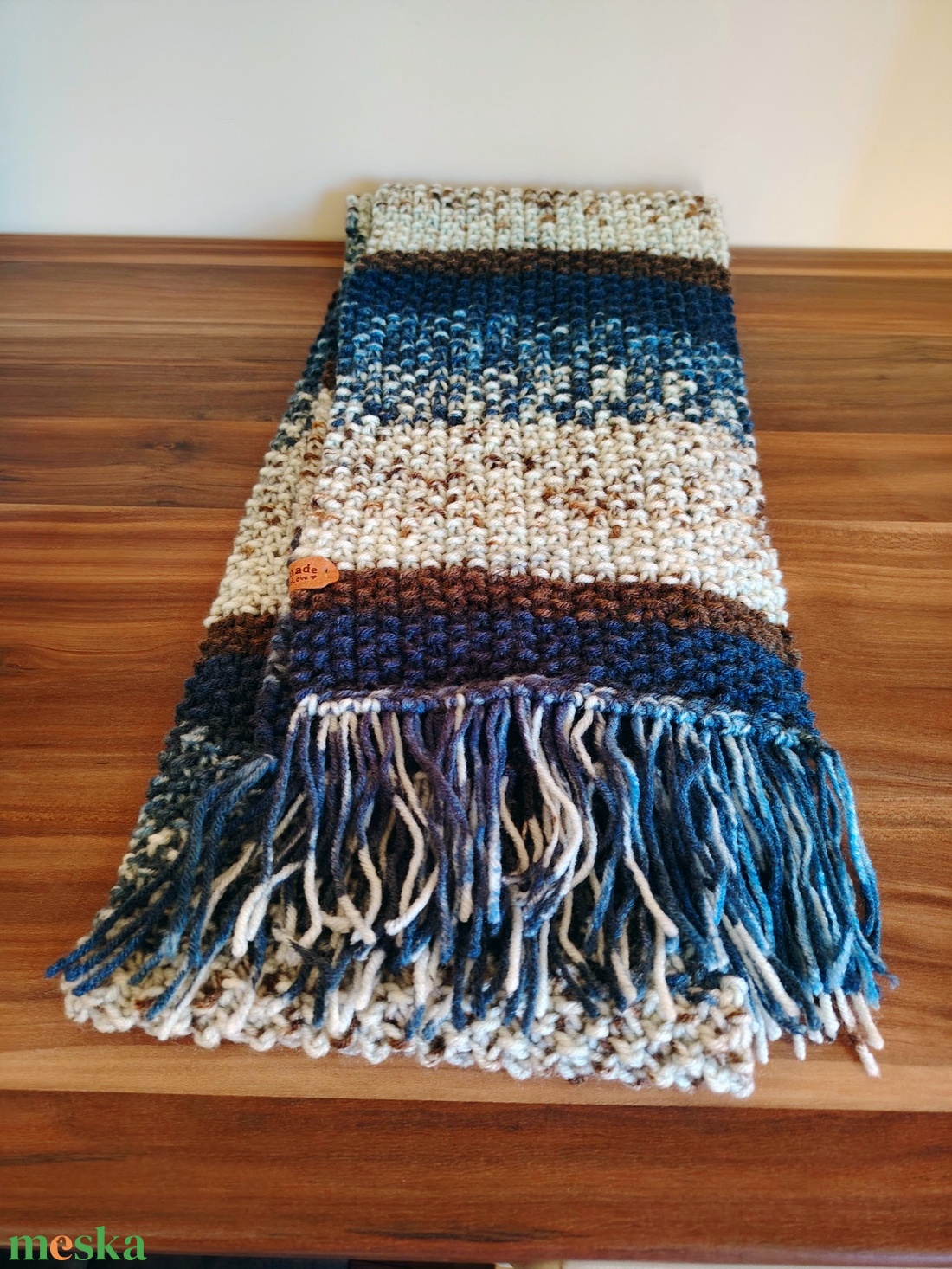 Árnyalt kékség sál (37) - ruha & divat - sál, sapka, kendő - sál - Meska.hu