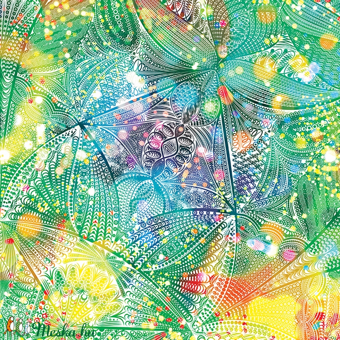 Szív Csakra mandala textil / falidekoráció / terítő / jógaszobába / meditációhoz / függöny - művészet - textilkép - gobelin - Meska.hu