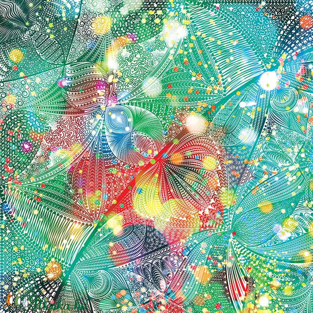 Szív Csakra mandala textil / falidekoráció / terítő / jógaszobába / meditációhoz / függöny - művészet - textilkép - gobelin - Meska.hu