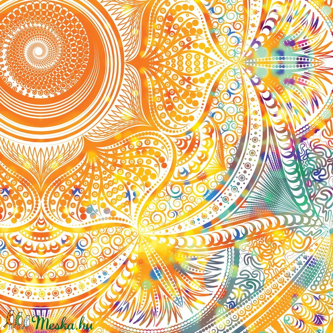 Szakrális Csakra mandala textil / falidekoráció / terítő / pamuttextil / jógaszobába / meditációhoz / függöny - otthon & életmód - dekoráció - Meska.hu