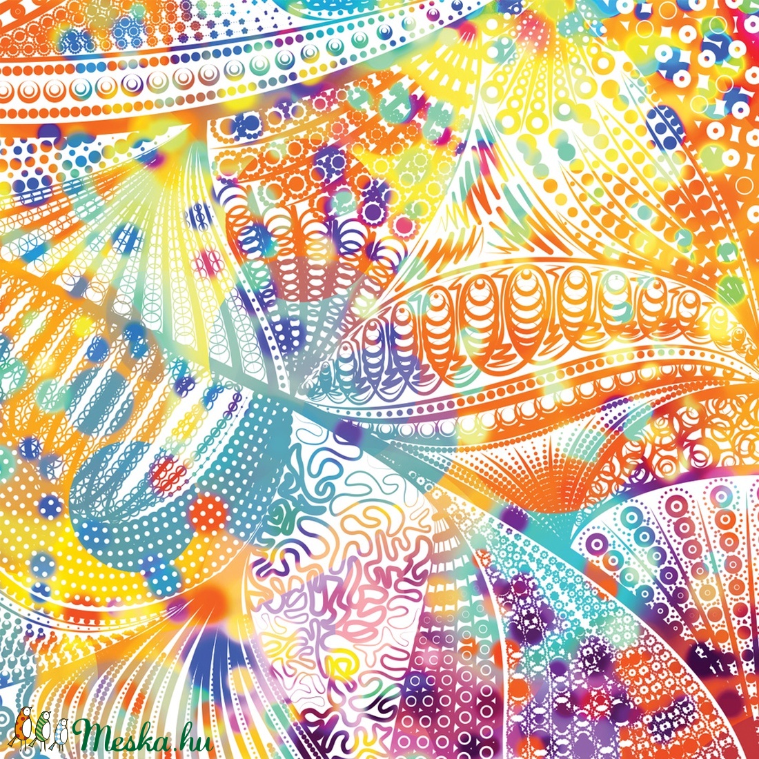 Szakrális Csakra mandala textil / falidekoráció / terítő / pamuttextil / jógaszobába / meditációhoz / függöny - otthon & életmód - dekoráció - Meska.hu