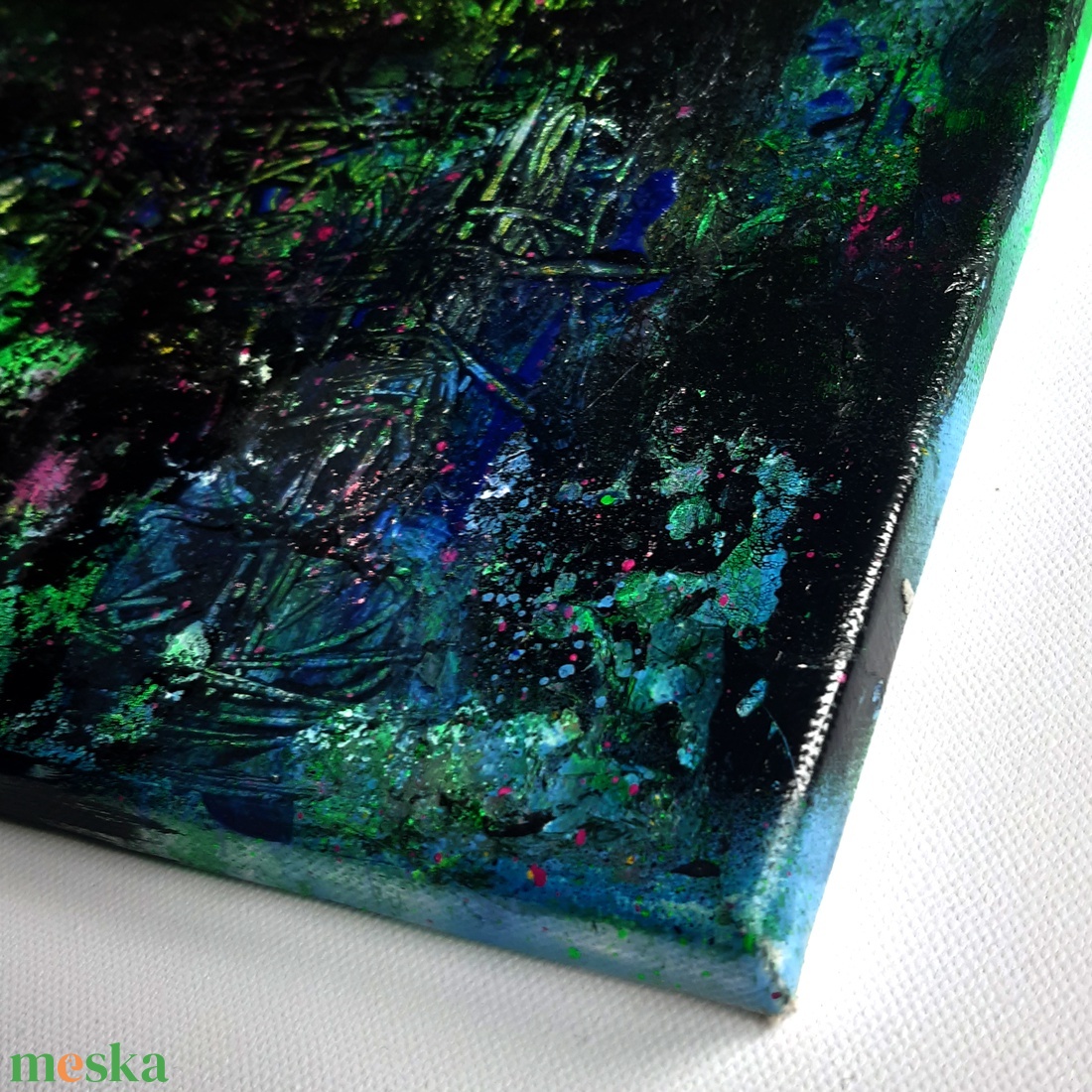 ÉJSZAKAI ERDŐ - 30x25cm - Absztrakt festmény - művészet - festmény - festmény vegyes technika - Meska.hu ÉJSZAKAI ERDŐ - 30x25cm - Absztrakt festmény - művészet - festmény - festmény vegyes technika - Meska.hu