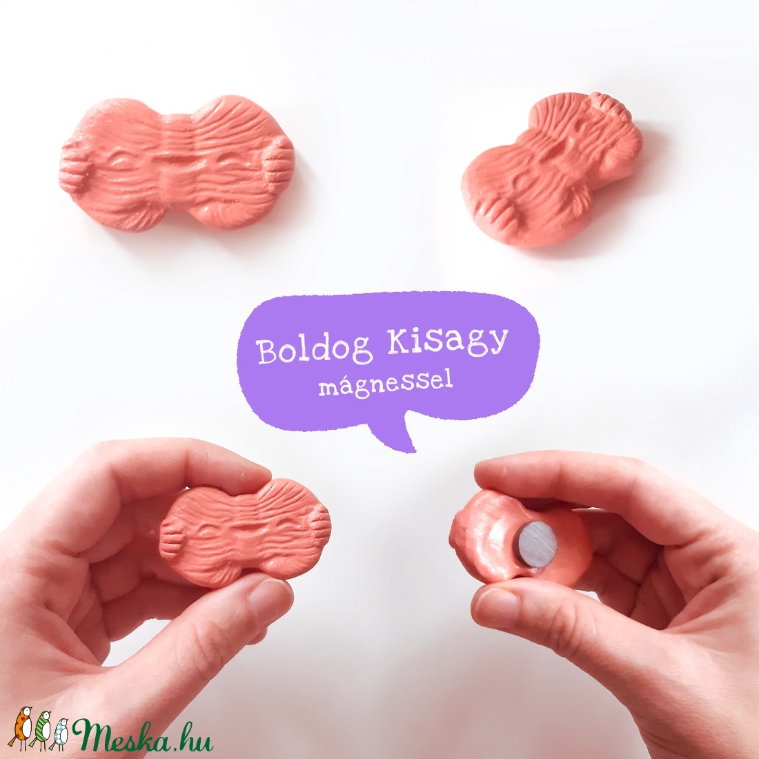 BOLDOG AGY ( elme ) és KISAGY ( tudatalatti ) - kerámia hűtőmágnes / dísz, kabala / depresszió ellen, nevetés, vicces - otthon & életmód - konyhafelszerelés, tálalás - Meska.hu