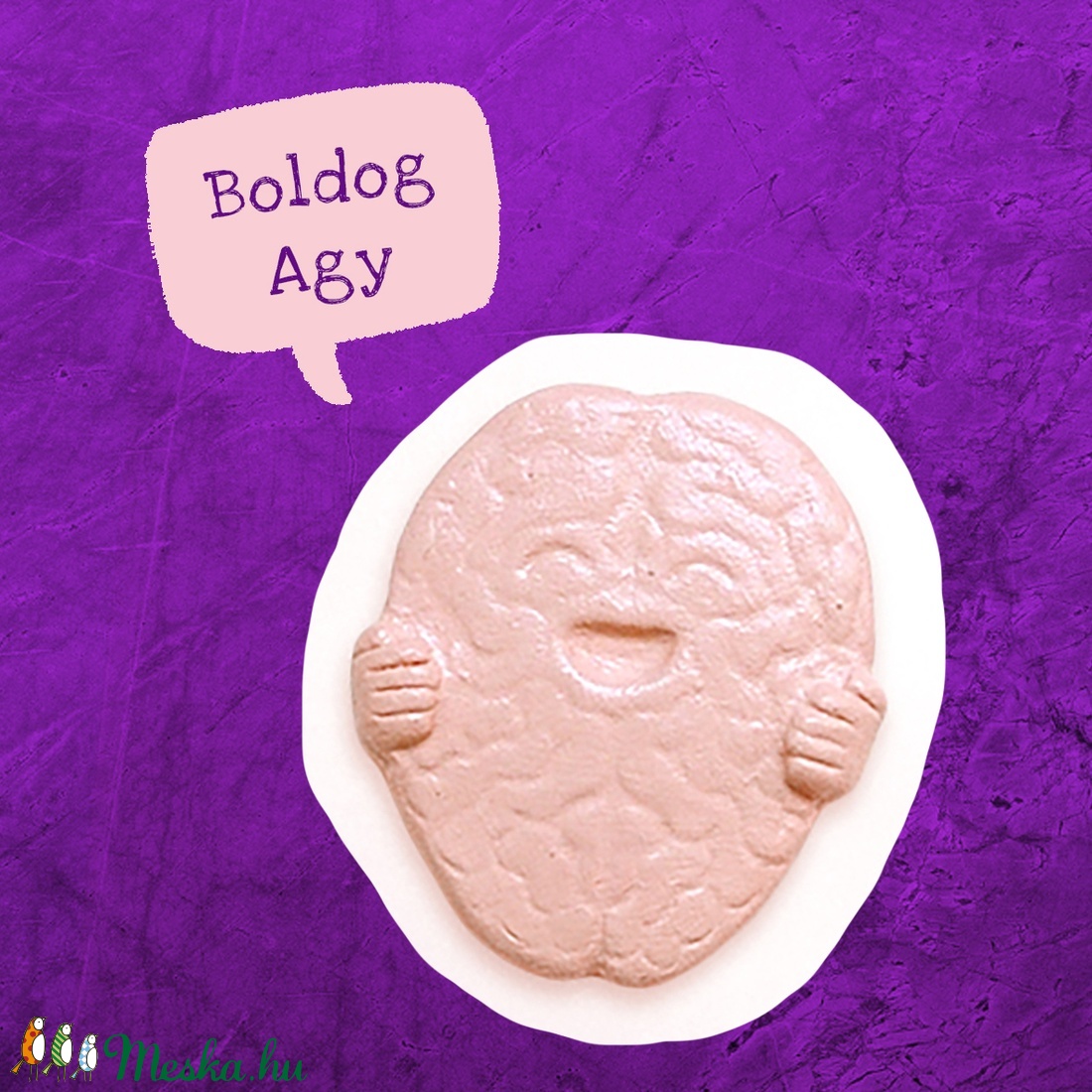 BOLDOG AGY ( elme ) és KISAGY ( tudatalatti ) - kerámia hűtőmágnes / dísz, kabala / depresszió ellen, nevetés, vicces - otthon & életmód - konyhafelszerelés, tálalás - Meska.hu