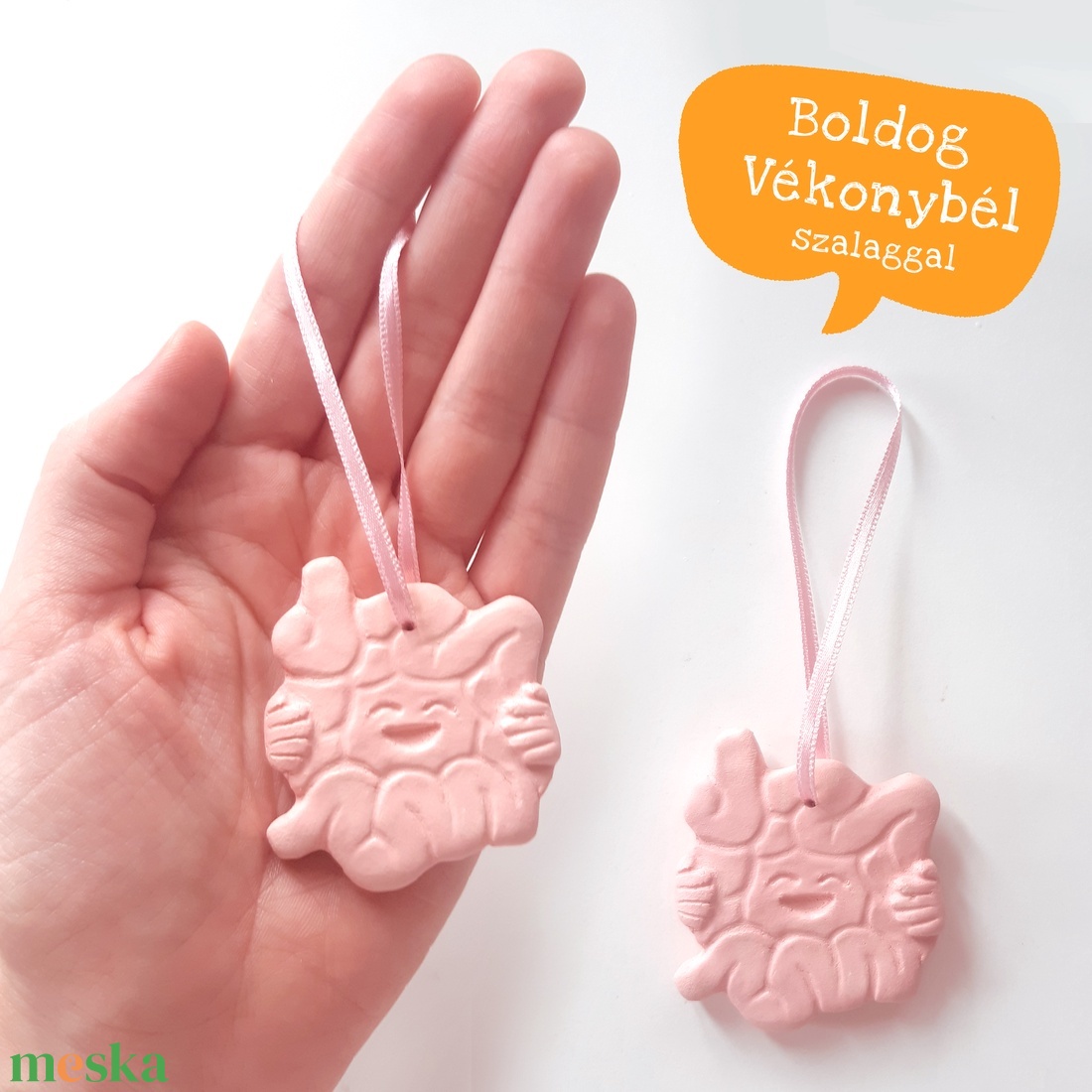 BOLDOG BELEK / Boldog emésztés , vékonybél, vastagbél, kerámia hűtőmágnes vagy szalagos dísz - művészet - más művészeti ág - Meska.hu