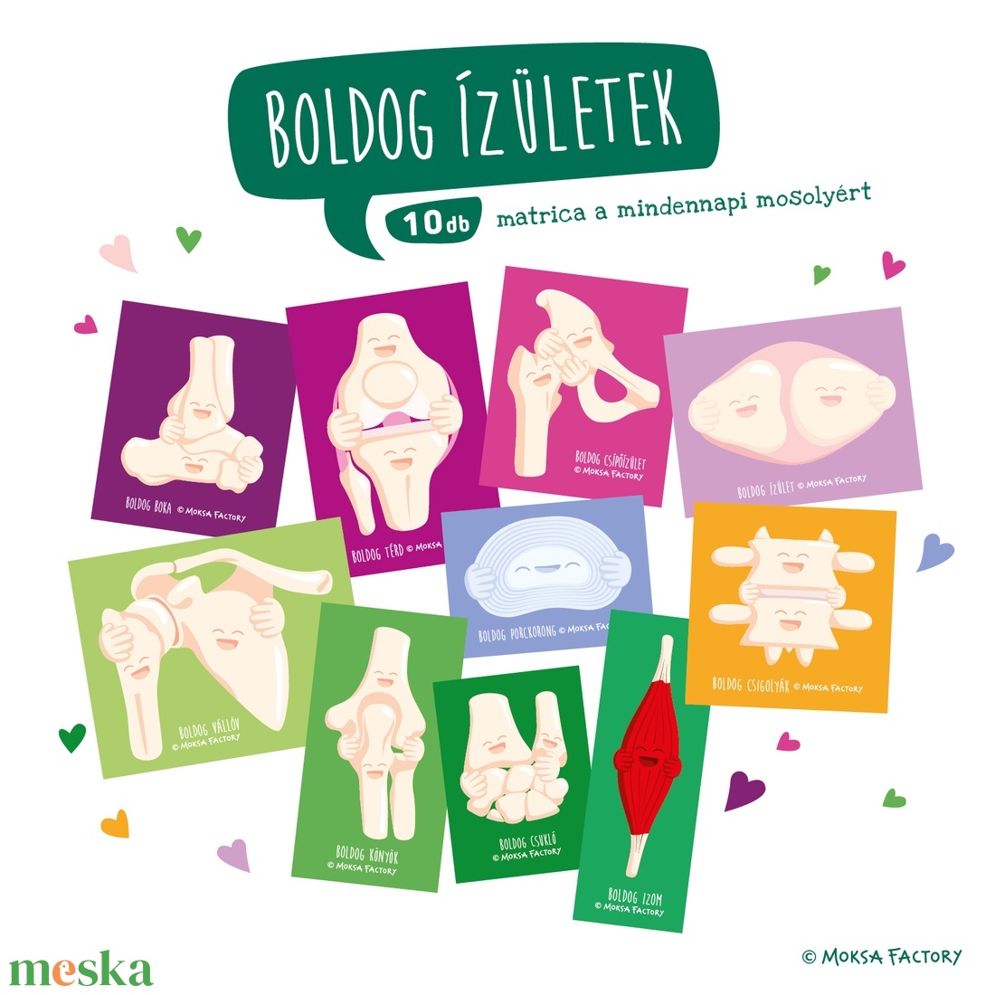 Boldog Ízületek - matrica / kar láb váll csípő izom boka térd kéz csukló // jóga, sport, mozgás / szervek - otthon & életmód - papír, írószer - matrica, matrica csomag - Meska.hu