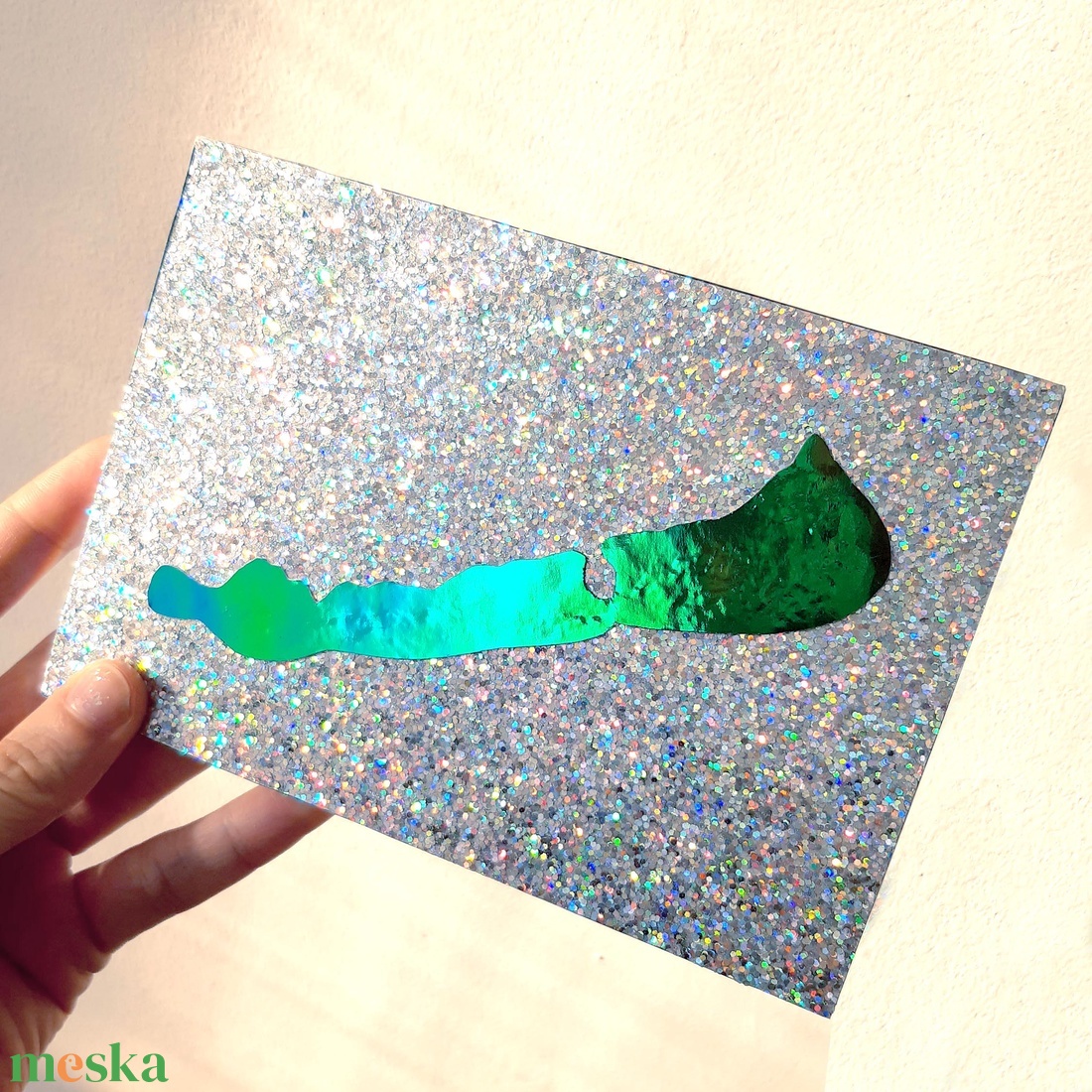 Csillogó Balaton / 16,5 x 11,5 cm - művészet - festmény - festmény vegyes technika - Meska.hu