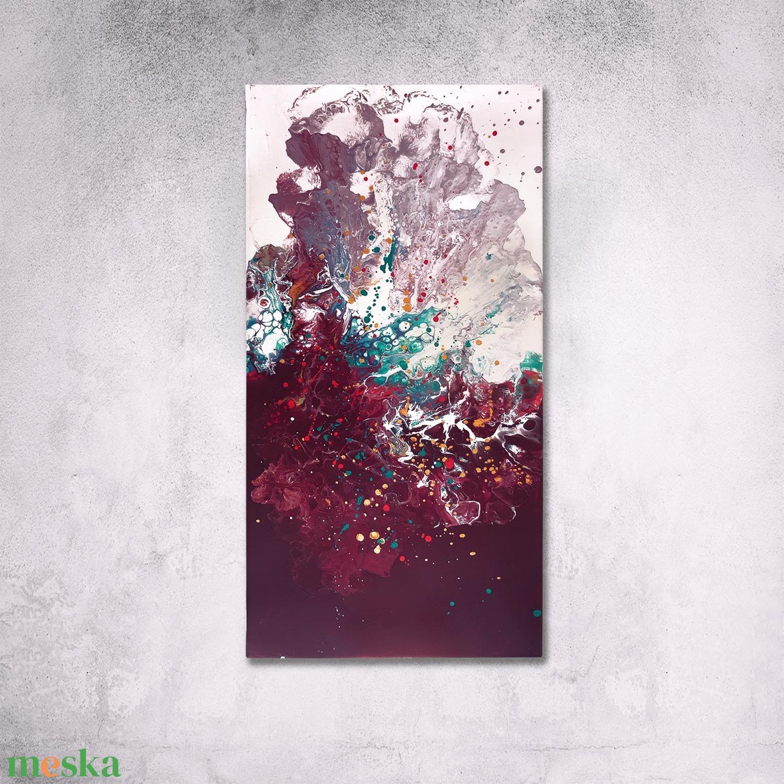 Abszrakt fluid art festmény - 30 x 70 cm - művészet - festmény - akril - Meska.hu