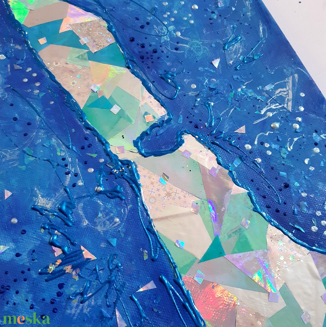 Balaton - 58 x 25 cm / hologram papírokkal / egyedi műalkotás - művészet - festmény - festmény vegyes technika - Meska.hu Balaton - 58 x 25 cm / hologram papírokkal / egyedi műalkotás - művészet - festmény - festmény vegyes technika - Meska.hu