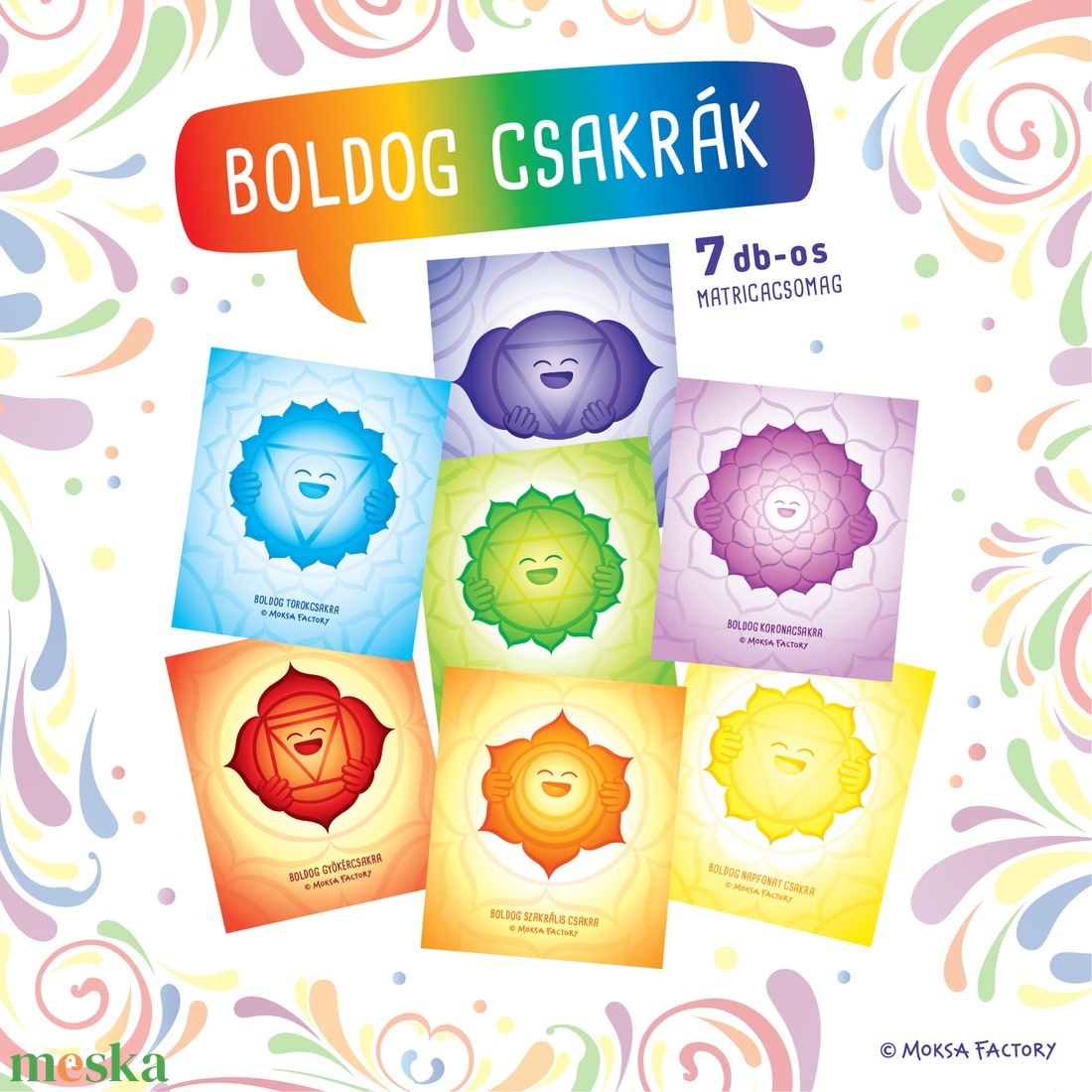 Boldog Csakrák - matrica // gyökércsakra / szakrális / napfonat / szívcsakra / torok / harmadikszem / korona csakra - otthon & életmód - papír, írószer - matrica, matrica csomag - Meska.hu Boldog Csakrák - matrica // gyökércsakra / szakrális / napfonat / szívcsakra / torok / harmadikszem / korona csakra - otthon & életmód - papír, írószer - matrica, matrica csomag - Meska.hu