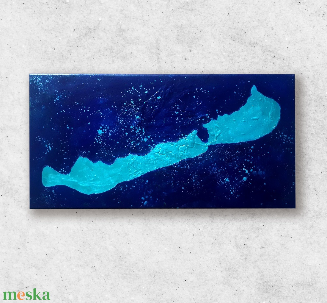 Balatoni éjszaka / 50 x 25 cm / dekoráció, festmény, metálkék - művészet - festmény - festmény vegyes technika - Meska.hu Balatoni éjszaka / 50 x 25 cm / dekoráció, festmény, metálkék - művészet - festmény - festmény vegyes technika - Meska.hu