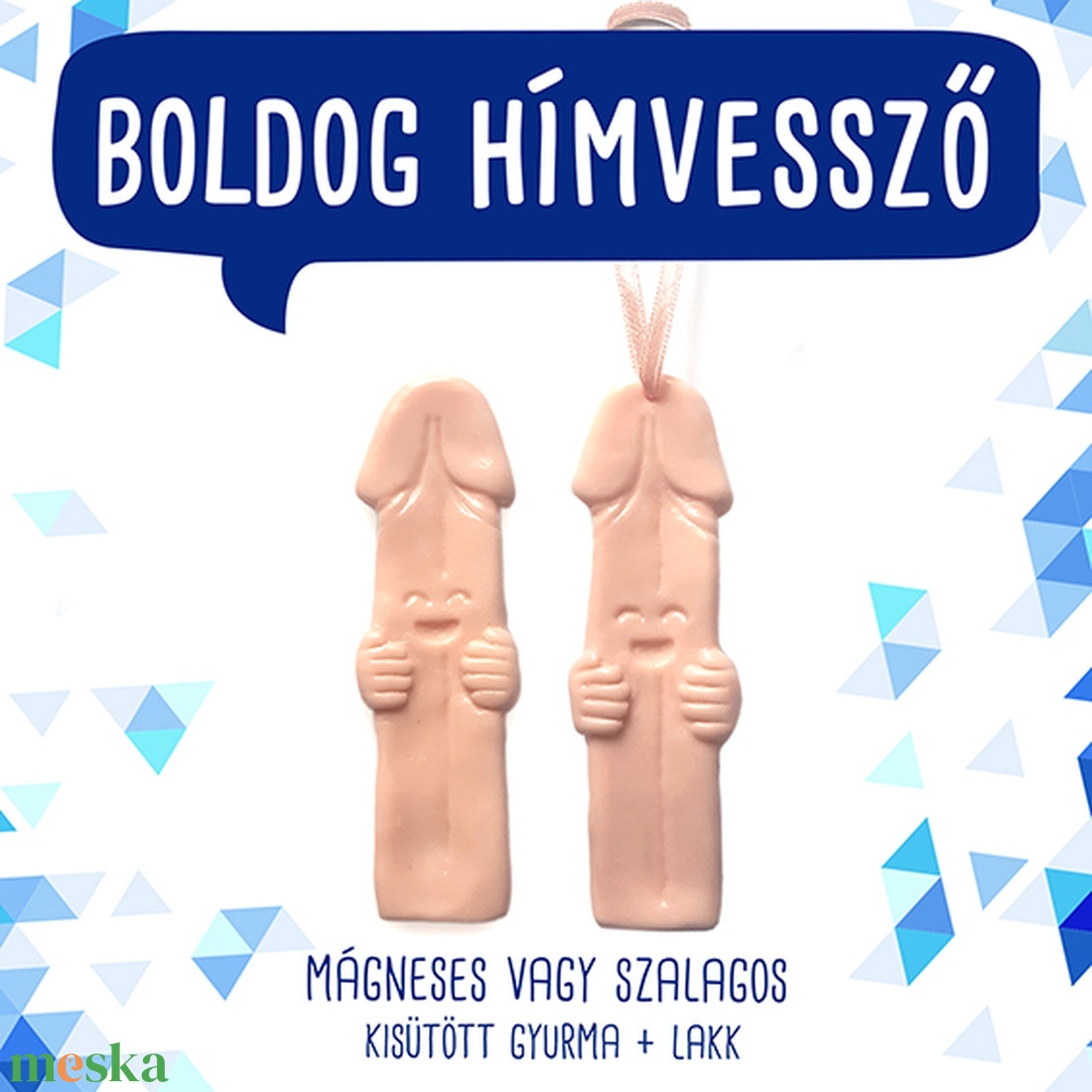 BOLDOG HÍMVESSZŐ - hűtőmágnes, dísz, kabala / pénisz férfiasság fütyi kuki bráner / szervek - otthon & lakás - konyhafelszerelés, tálalás - konyhai dekoráció - hűtőmágnes - Meska.hu