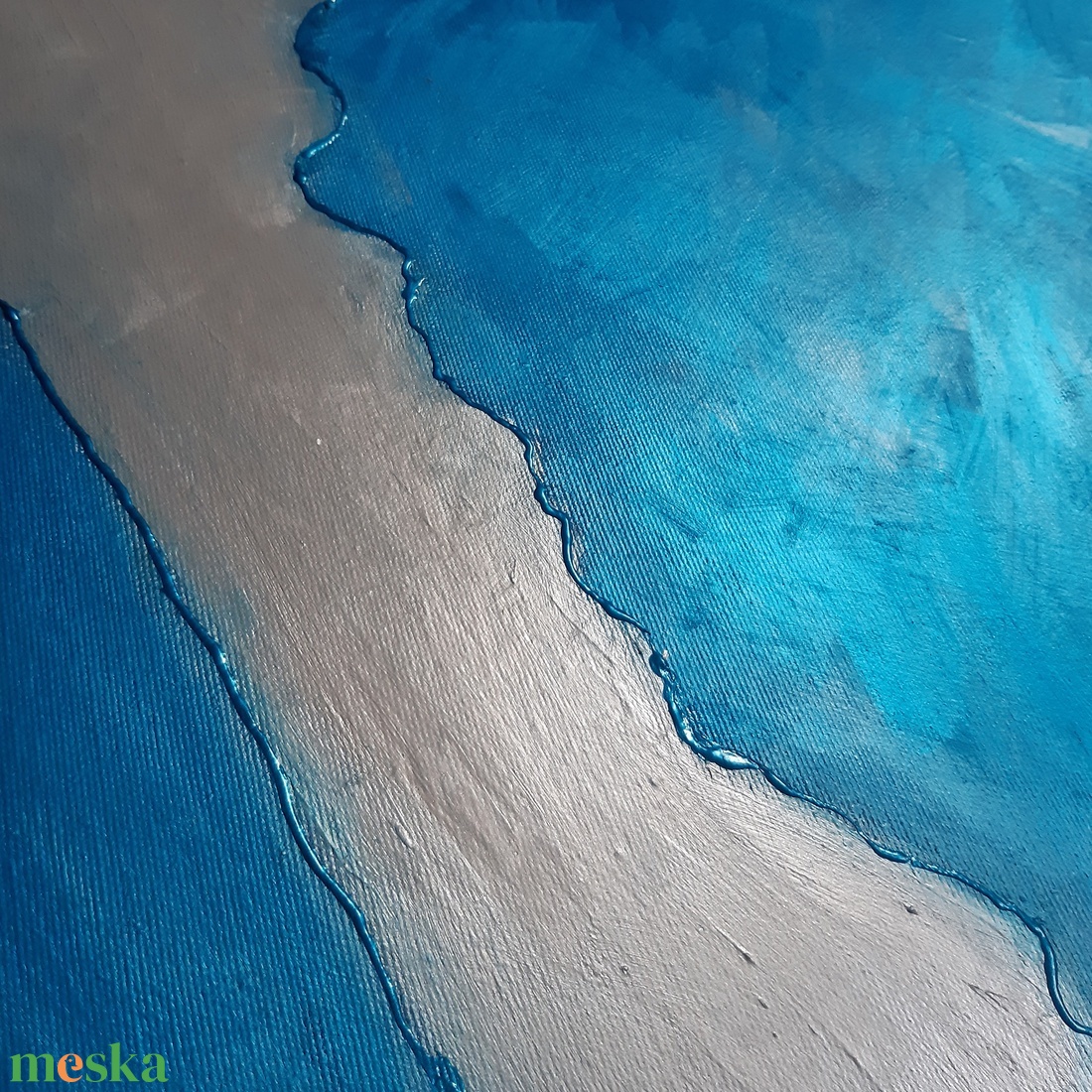 Azúrkék Balaton / (1méter) 100 x 50 cm / dekoráció, festmény - művészet - festmény - festmény vegyes technika - Meska.hu