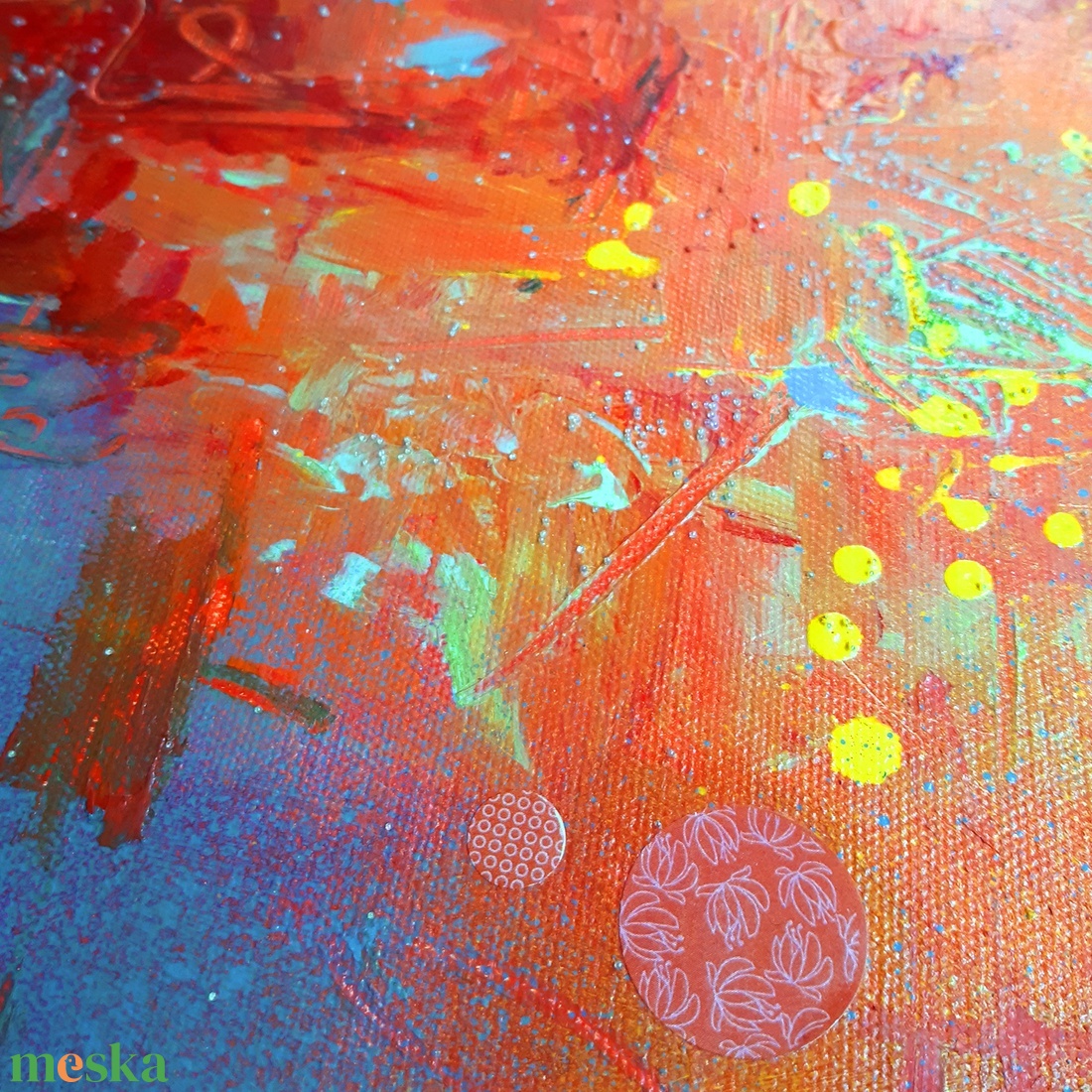 KUTATÁS - 50x60cm - absztrakt festmény - narancs, kék - művészet - festmény - festmény vegyes technika - Meska.hu KUTATÁS - 50x60cm - absztrakt festmény - narancs, kék - művészet - festmény - festmény vegyes technika - Meska.hu