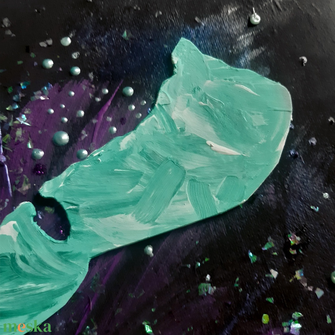 Galaxis Balaton / 50 x 40 cm / dekoráció, festmény, türkiz sziluett - művészet - festmény - festmény vegyes technika - Meska.hu Galaxis Balaton / 50 x 40 cm / dekoráció, festmény, türkiz sziluett - művészet - festmény - festmény vegyes technika - Meska.hu