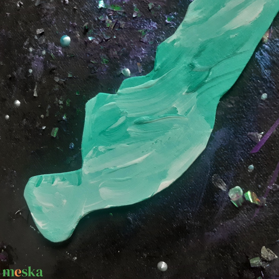 Galaxis Balaton / 50 x 40 cm / dekoráció, festmény, türkiz sziluett - művészet - festmény - festmény vegyes technika - Meska.hu Galaxis Balaton / 50 x 40 cm / dekoráció, festmény, türkiz sziluett - művészet - festmény - festmény vegyes technika - Meska.hu
