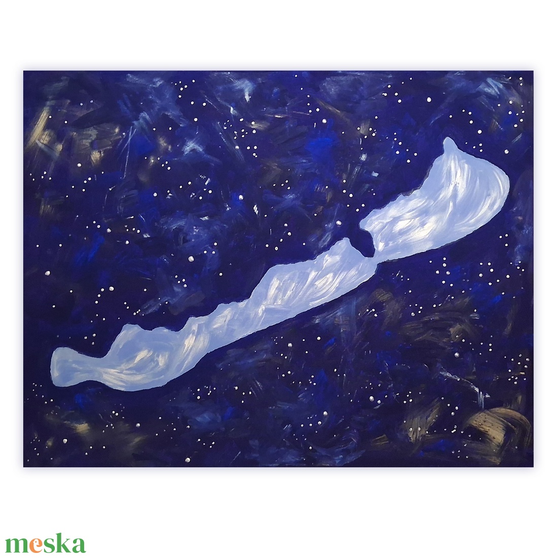 75x58cm Éjszakai Balaton sziluett vászonkép festmény - művészet - festmény - festmény vegyes technika - Meska.hu 75x58cm Éjszakai Balaton sziluett vászonkép festmény - művészet - festmény - festmény vegyes technika - Meska.hu