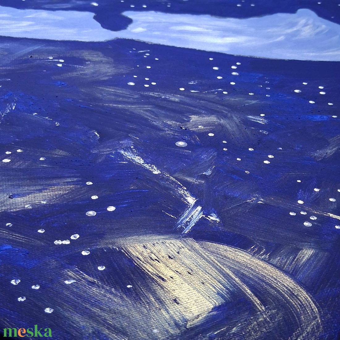 75x58cm Éjszakai Balaton sziluett vászonkép festmény - művészet - festmény - festmény vegyes technika - Meska.hu 75x58cm Éjszakai Balaton sziluett vászonkép festmény - művészet - festmény - festmény vegyes technika - Meska.hu