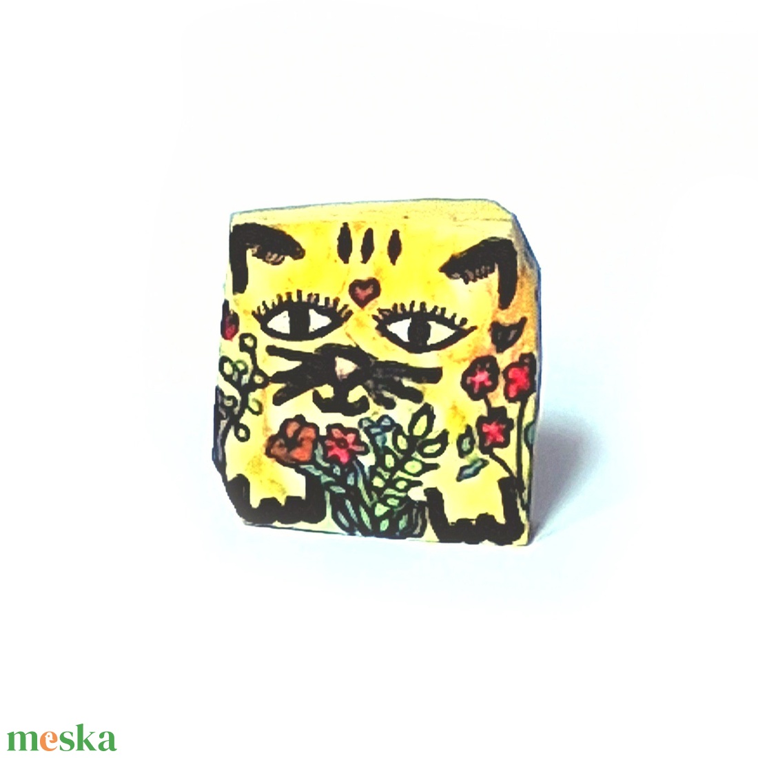 Cuki Virágos Cica figura - cicus, sárga, kicsi, pici, mini játék, vagy társasjátékhoz - játék & sport - plüssállat & játékfigura - cica - Meska.hu Cuki Virágos Cica figura - cicus, sárga, kicsi, pici, mini játék, vagy társasjátékhoz - játék & sport - plüssállat & játékfigura - cica - Meska.hu
