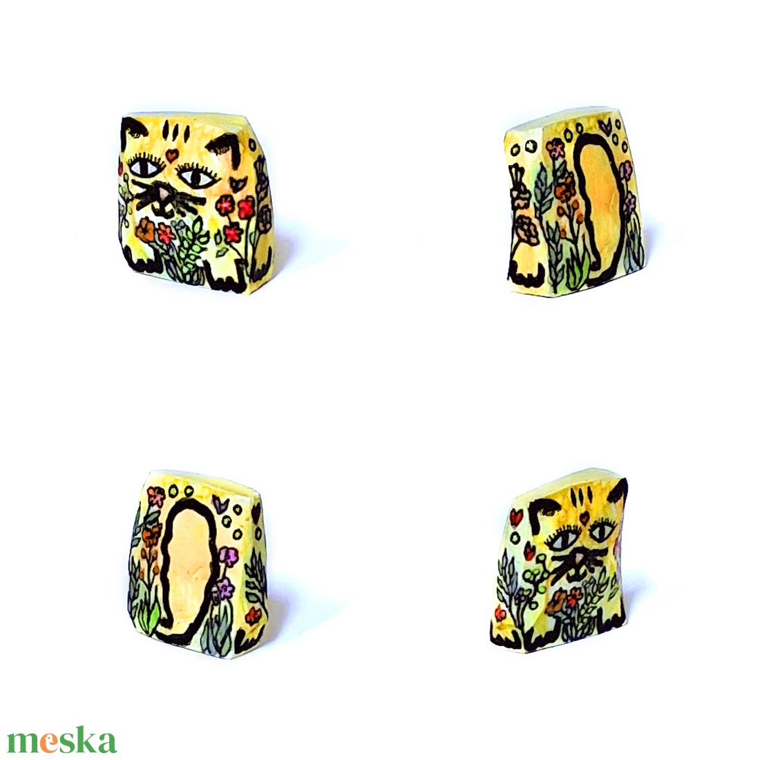 Cuki Virágos Cica figura - cicus, sárga, kicsi, pici, mini játék, vagy társasjátékhoz - játék & sport - plüssállat & játékfigura - cica - Meska.hu Cuki Virágos Cica figura - cicus, sárga, kicsi, pici, mini játék, vagy társasjátékhoz - játék & sport - plüssállat & játékfigura - cica - Meska.hu