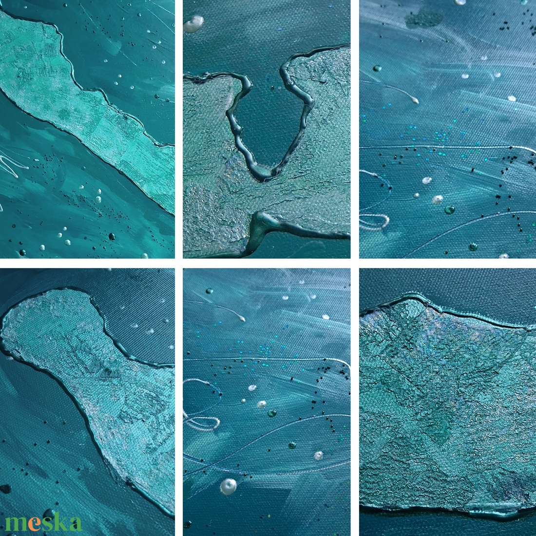 70x60cm Balaton sziluett vászonkép festmény - művészet - festmény - festmény vegyes technika - Meska.hu