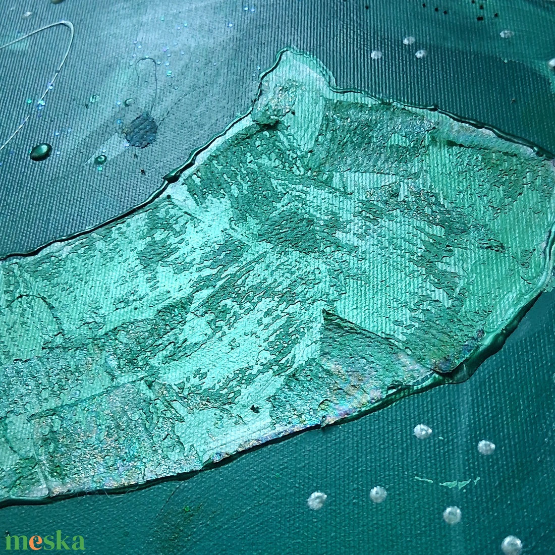 70x60cm Balaton sziluett vászonkép festmény - művészet - festmény - festmény vegyes technika - Meska.hu