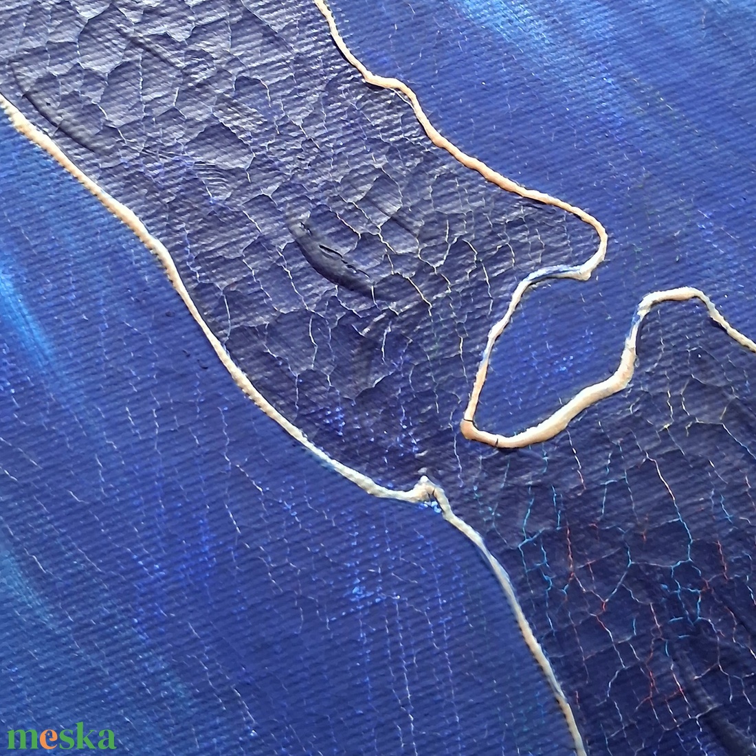 KÉK Balaton sziluett / 50 x 25 cm / dekoráció, festmény, sötétkék - művészet - festmény - festmény vegyes technika - Meska.hu