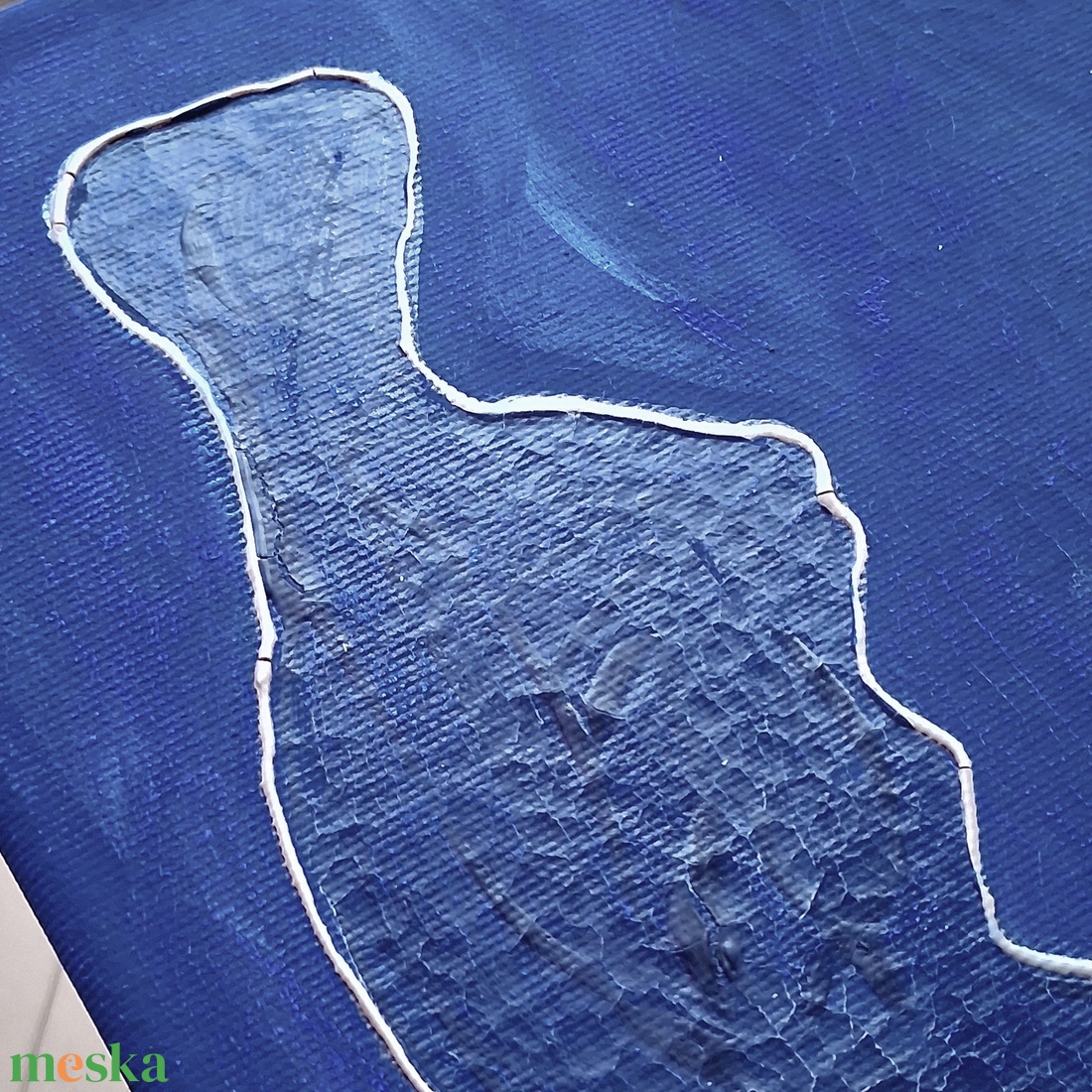 KÉK Balaton sziluett / 50 x 25 cm / dekoráció, festmény, sötétkék - művészet - festmény - festmény vegyes technika - Meska.hu