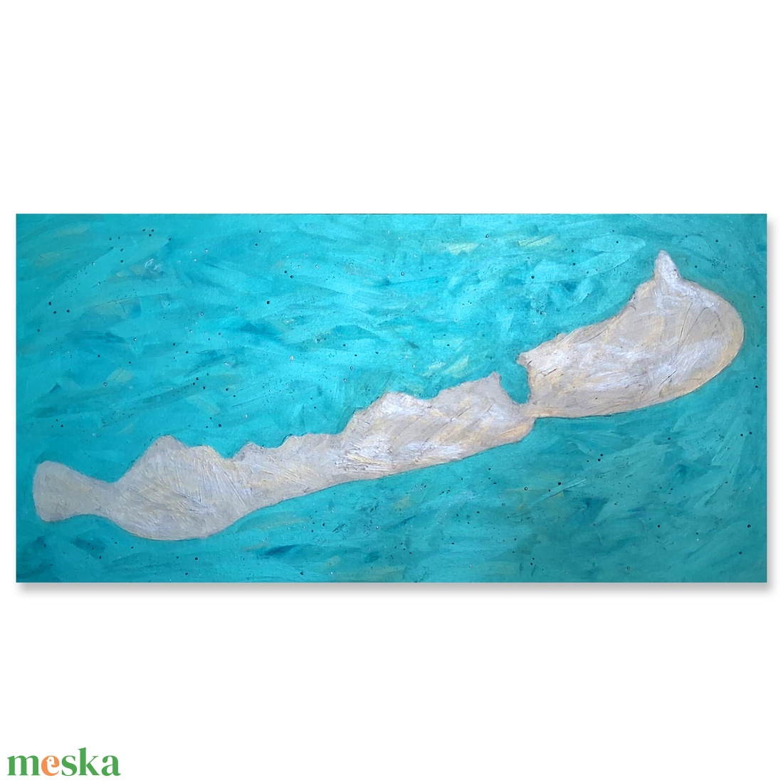 Türkiz Balaton / (1méter) 100 x 50 cm / dekoráció, festmény - művészet - festmény - akril - Meska.hu