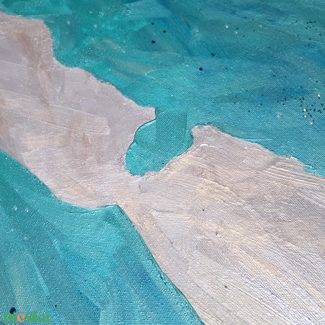 Türkiz Balaton / (1méter) 100 x 50 cm / dekoráció, festmény - művészet - festmény - akril - Meska.hu