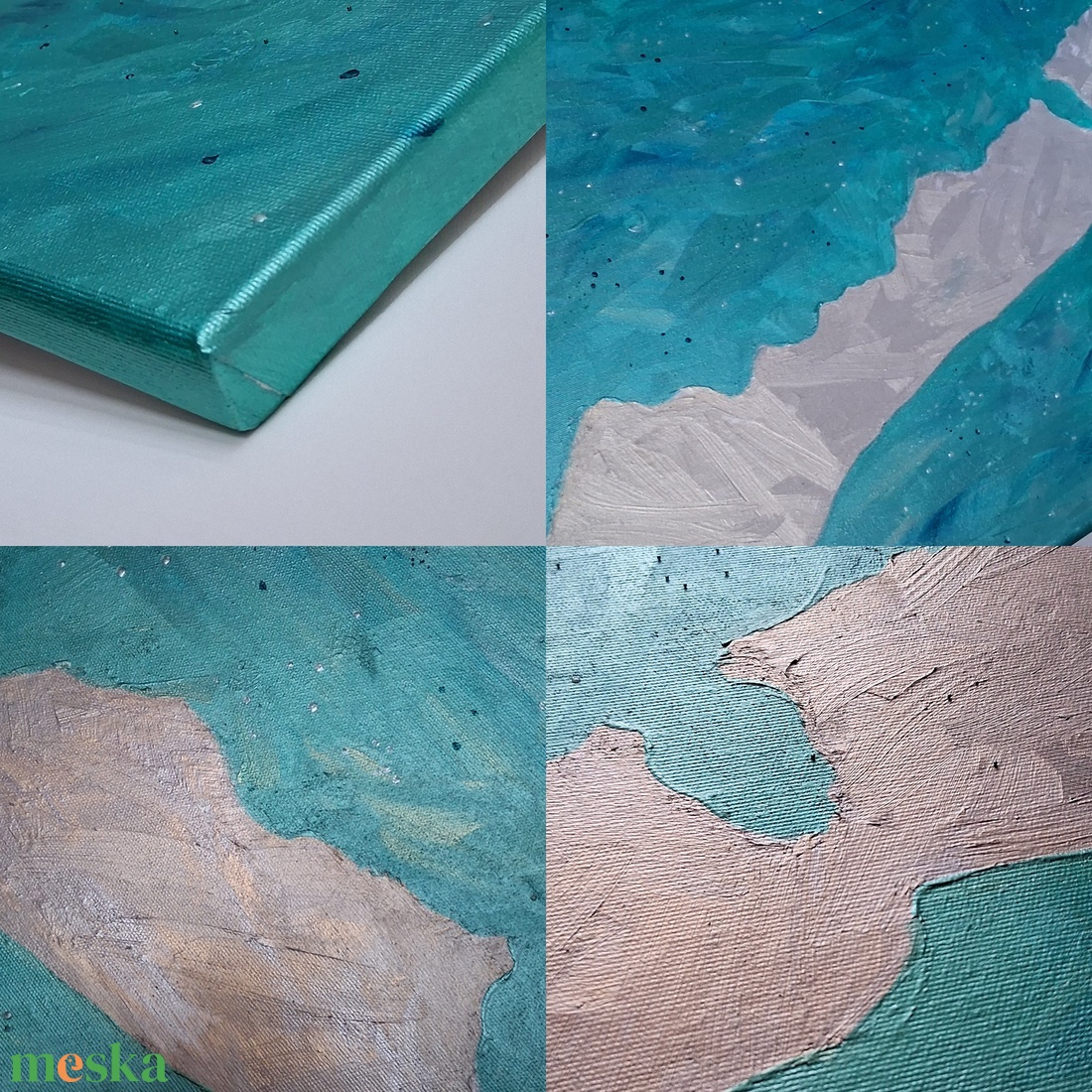 Türkiz Balaton / (1méter) 100 x 50 cm / dekoráció, festmény - művészet - festmény - akril - Meska.hu