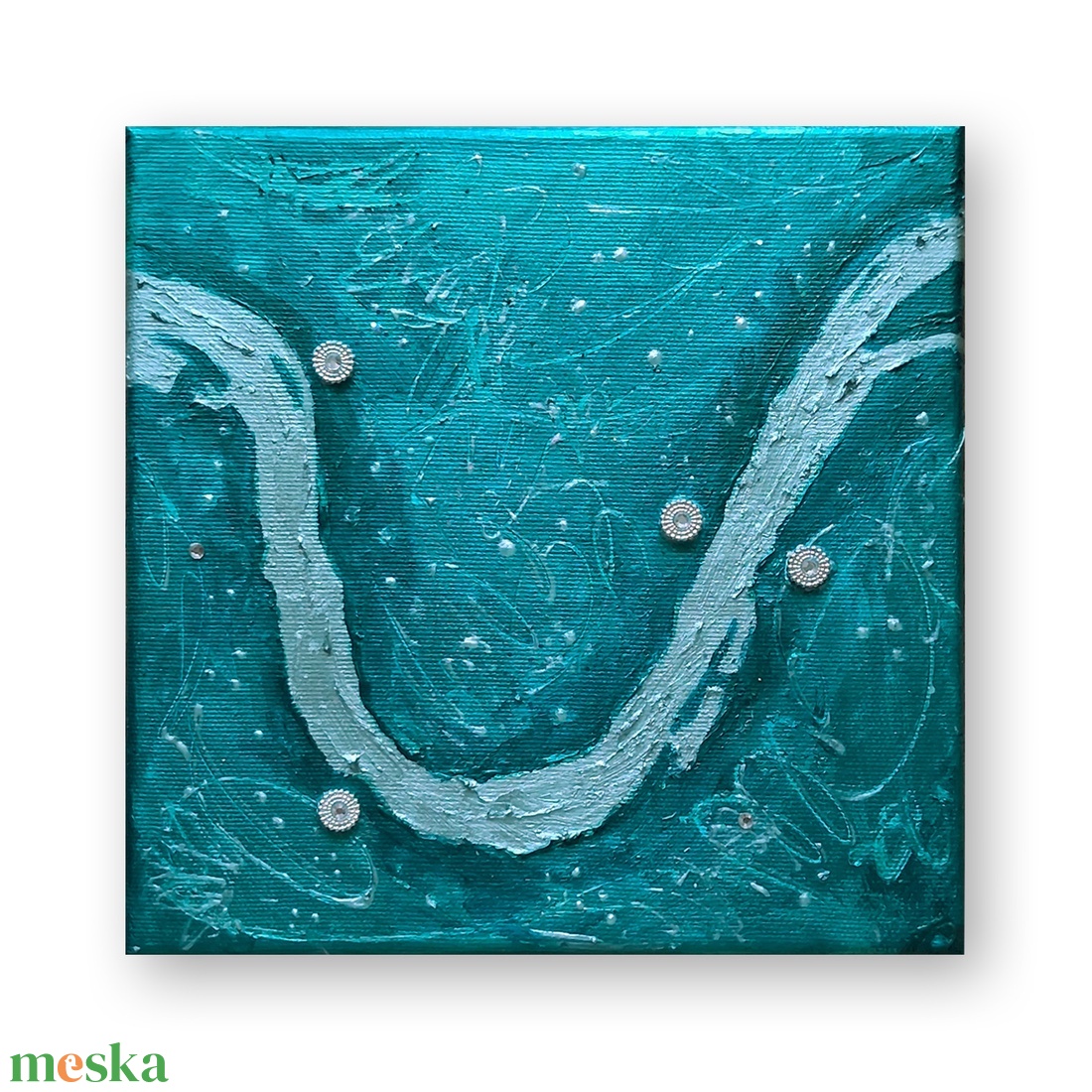 Dunakanyar / 20x20cm / festmény, vászonkép / Nagymaros Zebegény Visegrád Dömös - művészet - festmény - akril - Meska.hu