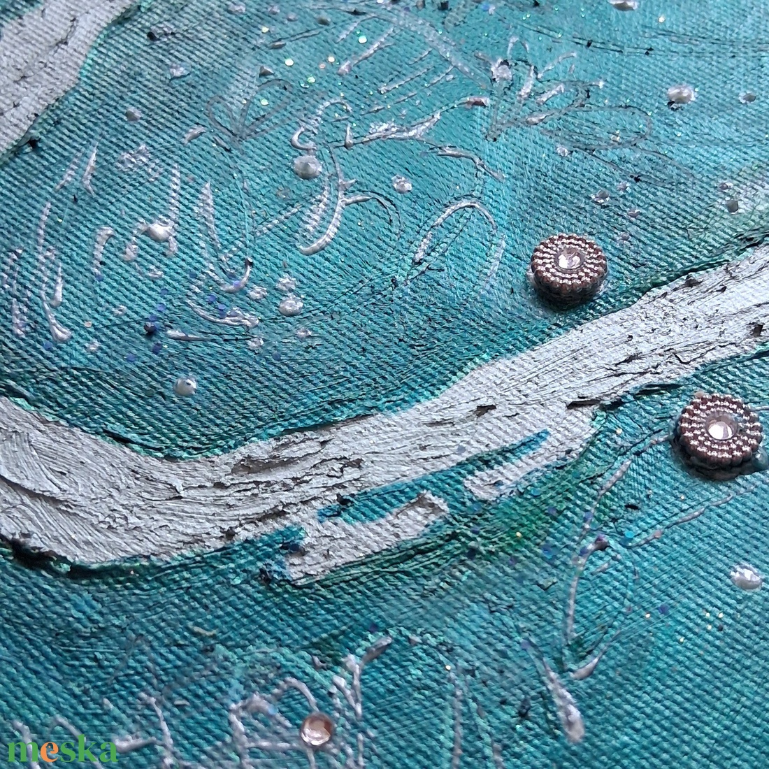 Dunakanyar / 20x20cm / festmény, vászonkép / Nagymaros Zebegény Visegrád Dömös - művészet - festmény - akril - Meska.hu