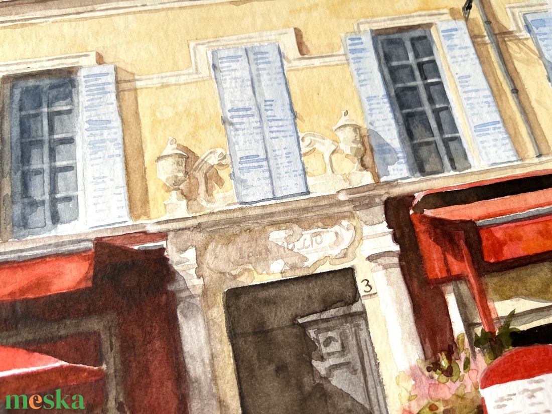 Nizza, Franciaország - eredeti akvarell festmény - művészet - festmény - akvarell - Meska.hu