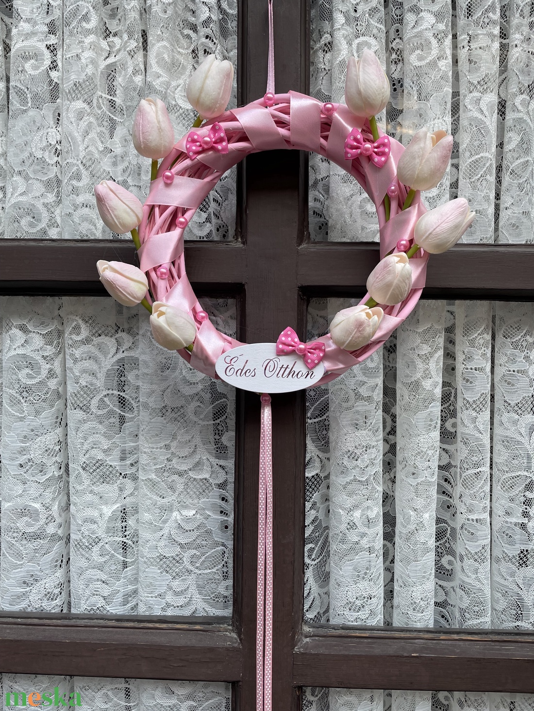 Rózsaszín tulipános ajtódísz fonott kosár alapon - otthon & életmód - dekoráció - ajtó- és ablak dekoráció - ajtódísz & kopogtató - Meska.hu Rózsaszín tulipános ajtódísz fonott kosár alapon - otthon & életmód - dekoráció - ajtó- és ablak dekoráció - ajtódísz & kopogtató - Meska.hu