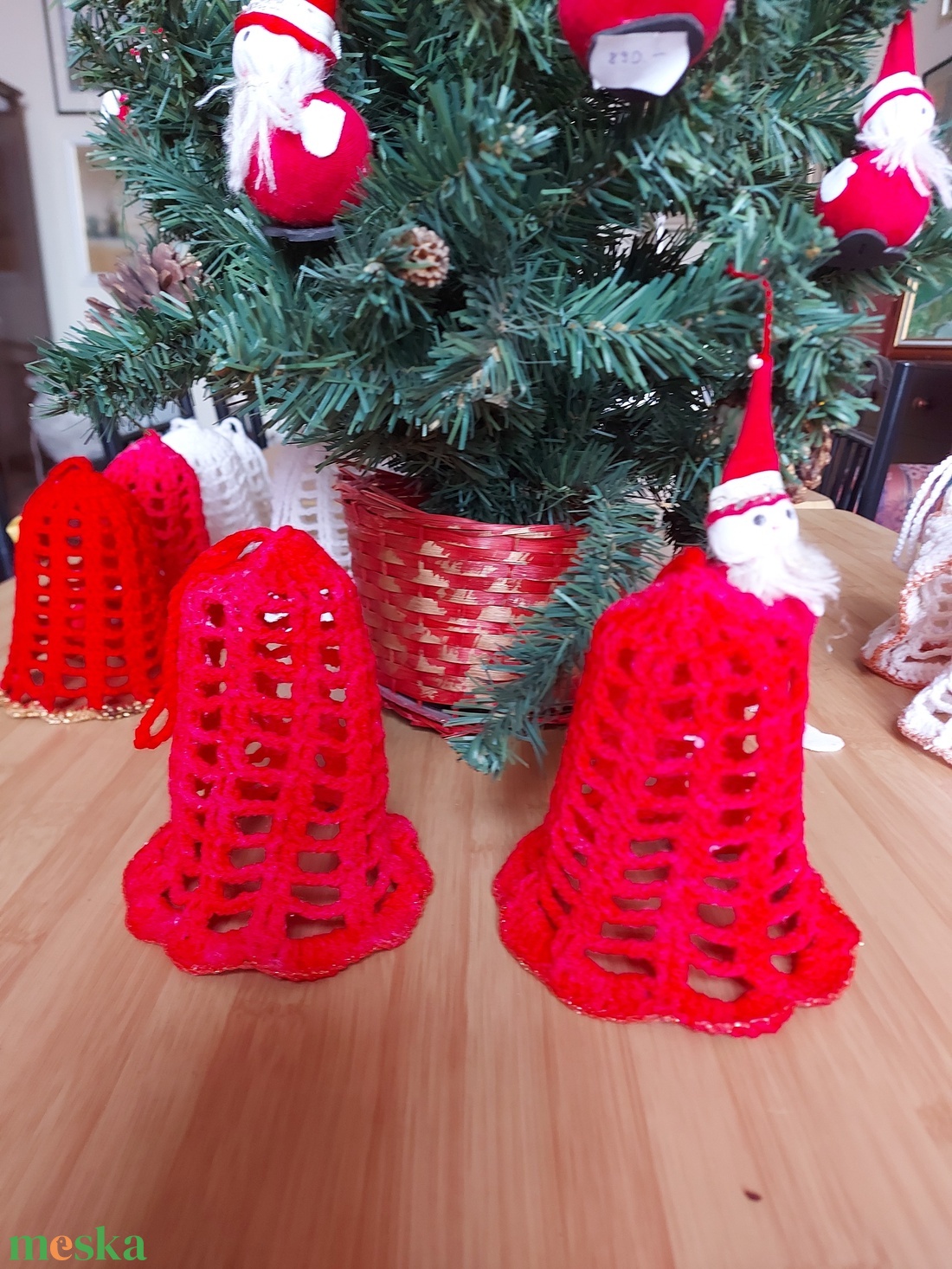 Horgolt harang - karácsony - karácsonyi lakásdekoráció - karácsonyfadíszek - Meska.hu