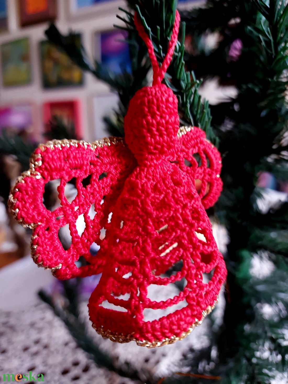 Horgolt karácsonyfa díszek - karácsony - karácsonyi lakásdekoráció - karácsonyfadíszek - Meska.hu