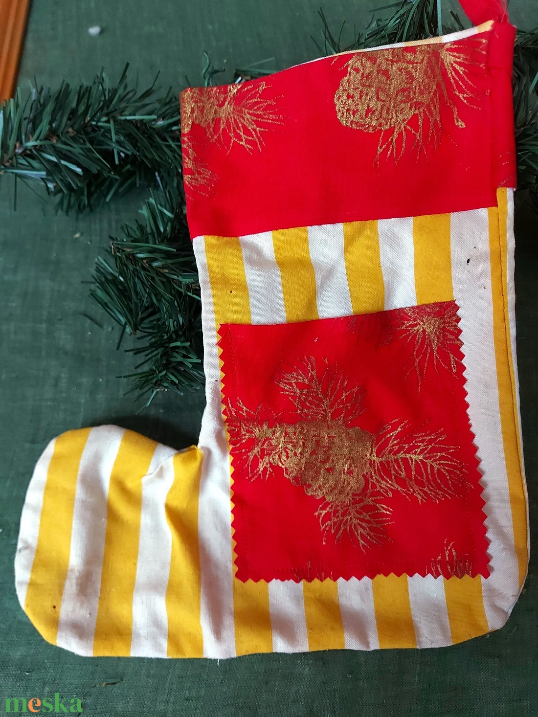 Mikuláscsizma  díszítéssel - karácsony - mikulás - mikulás csizma és zokni - Meska.hu