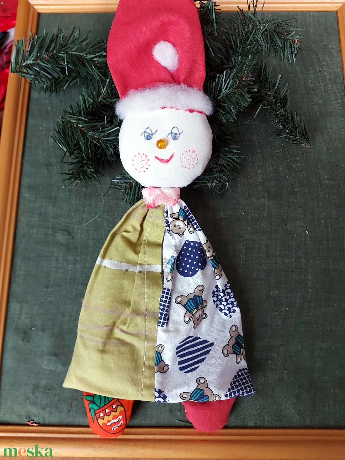 Textil Mikulás baba zsebbel   - karácsony - mikulás - mikulás zsák - Meska.hu