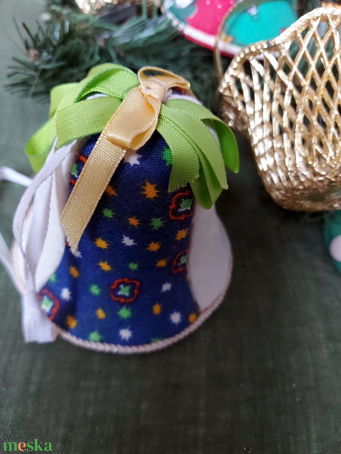 Textil karácsonyfa díszek - karácsony - karácsonyi lakásdekoráció - karácsonyfadíszek - Meska.hu