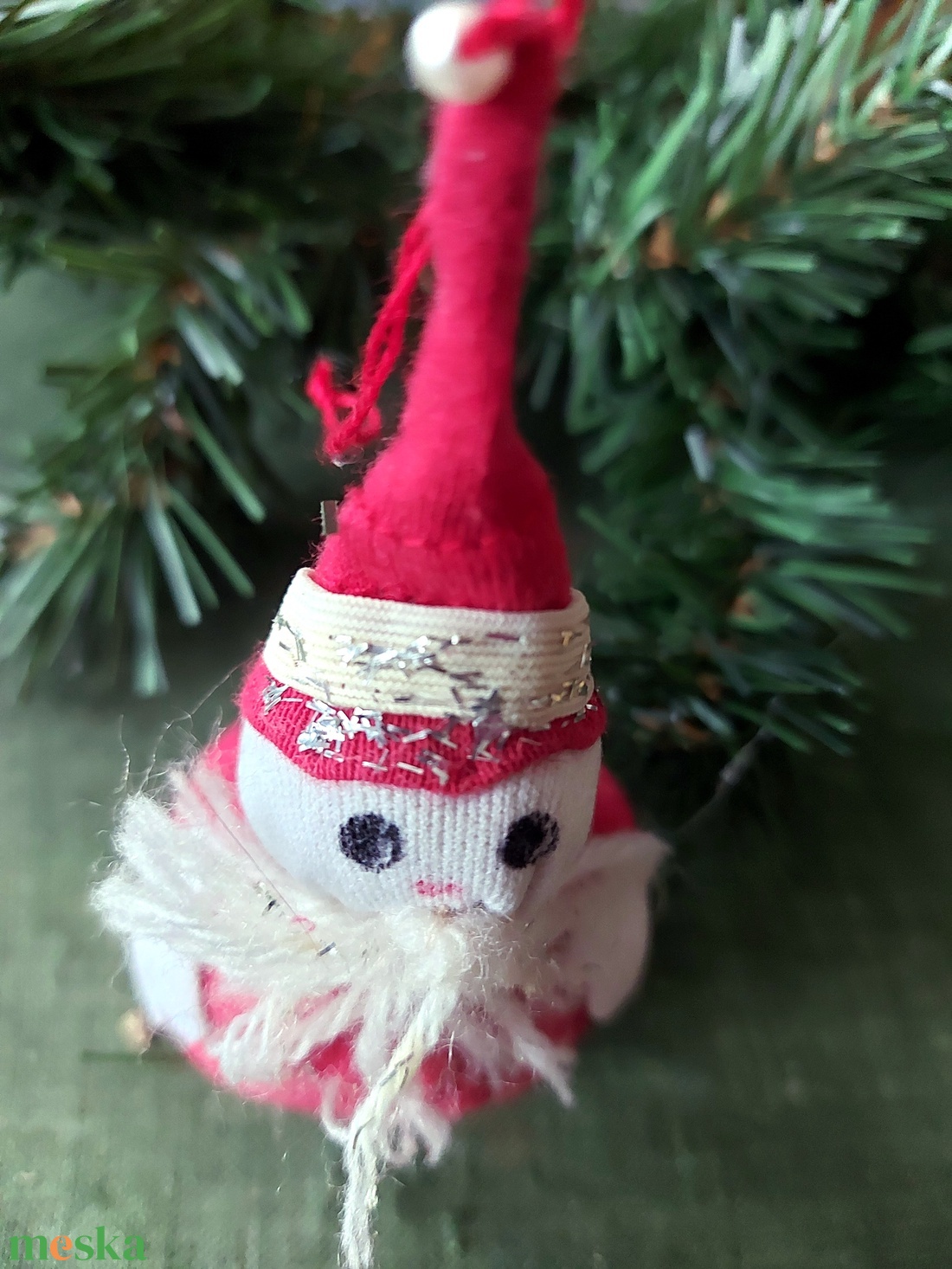 Textil Mikulás  karácsonyfa díszek - karácsony - karácsonyi lakásdekoráció - karácsonyfadíszek - Meska.hu