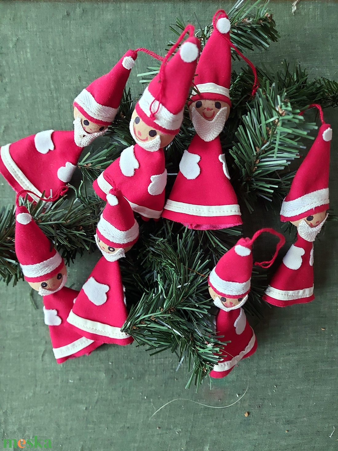 Textil Mikulás  karácsonyfa díszek - karácsony - karácsonyi lakásdekoráció - karácsonyfadíszek - Meska.hu