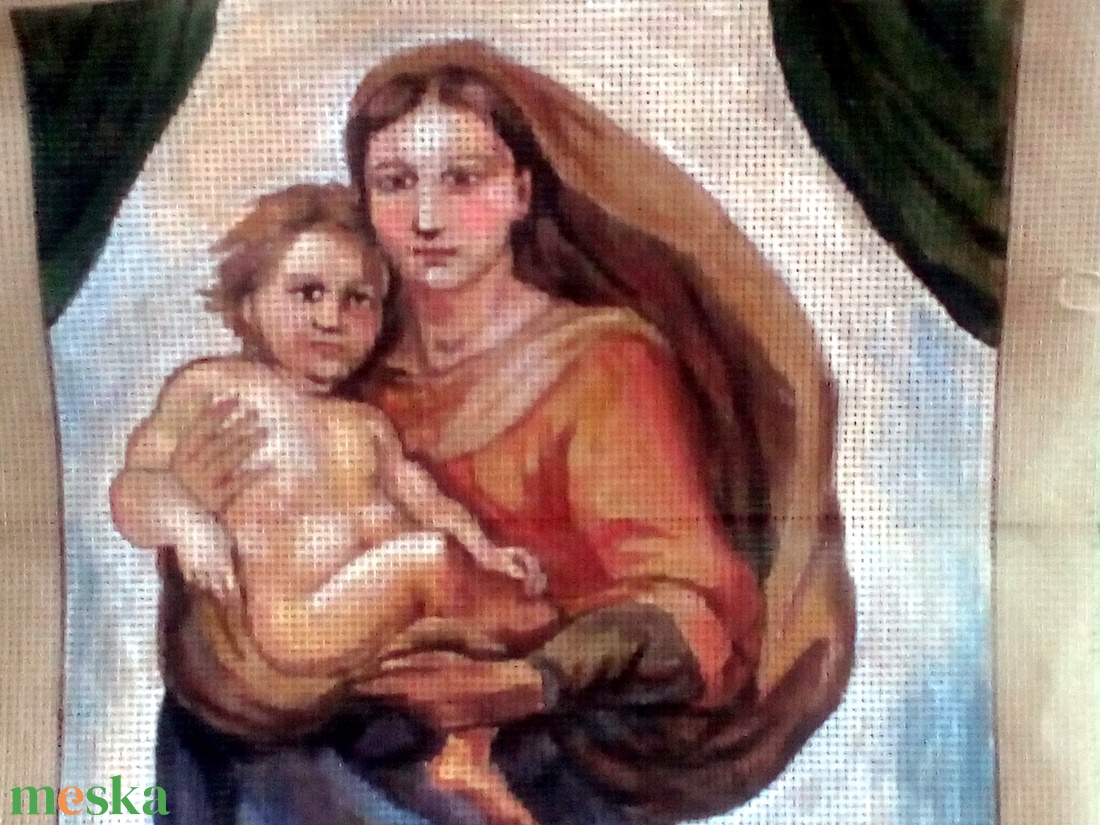 Gobelin alap, Madonna gyermekkel - művészet - textilkép - gobelin - Meska.hu Gobelin alap, Madonna gyermekkel - művészet - textilkép - gobelin - Meska.hu