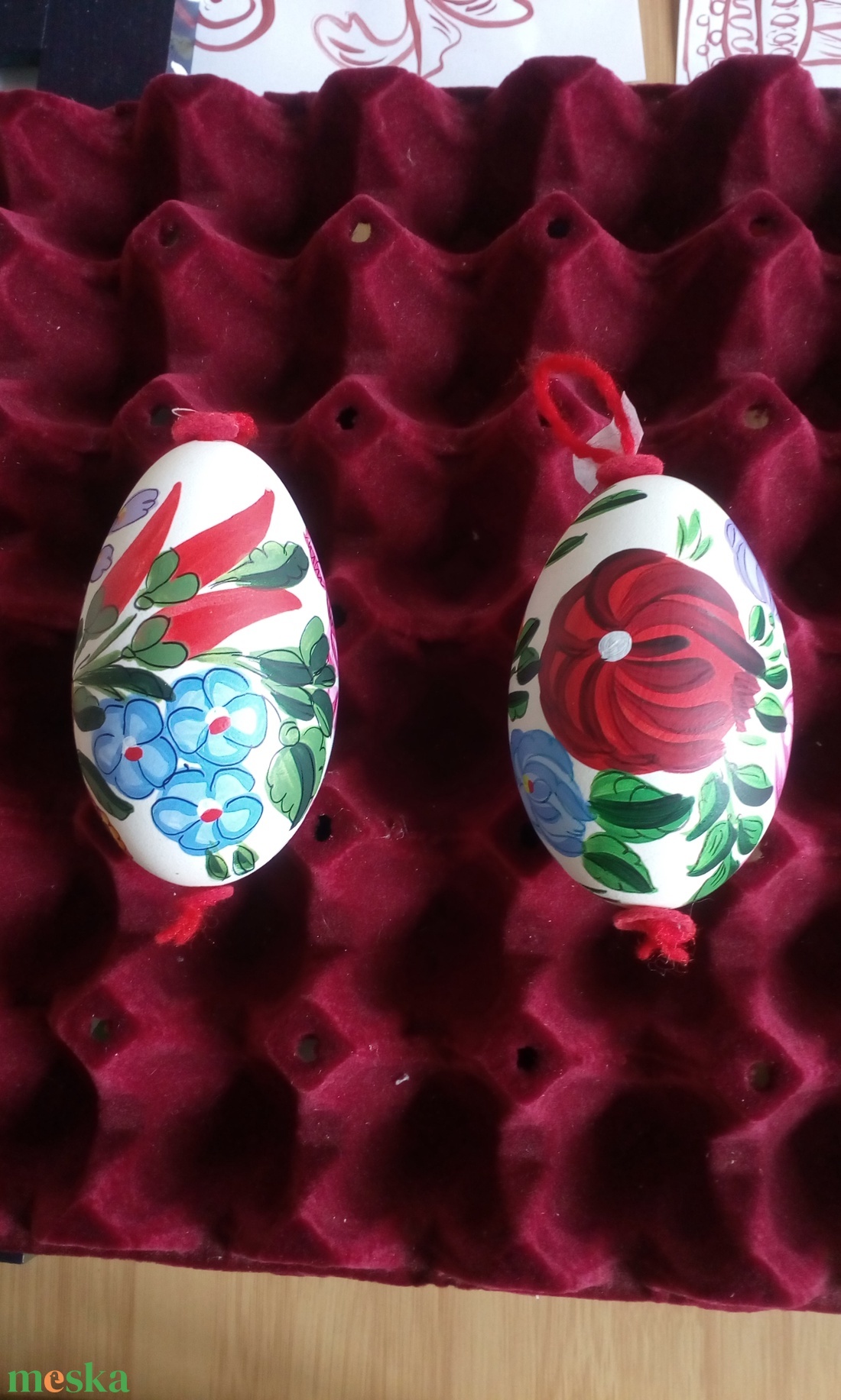 Húsvéti festett liba tojás, kalocsai mintával - otthon & életmód - dekoráció - dísztárgy - Meska.hu